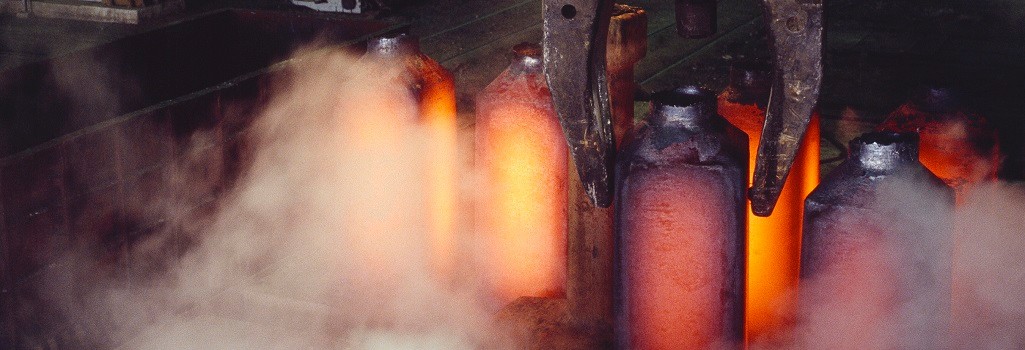 Glowing Ingot Steel in a Metalurgical Industry